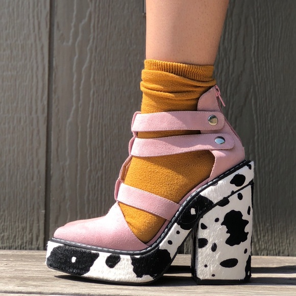 Jeffrey Campbell Shoes - Jeffrey Campbell Cow print platforms, chunky heel